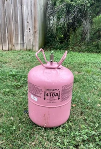 410A refrigerant replaces R-22 in both air conditioners and heat pumps for residential and light commercial use.