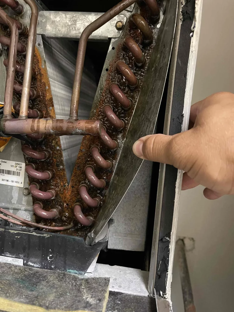 Technicians often call refrigerant leaks "champagne leaks" because they can be detected by observing tiny bubbles in the evaporator coils, the most common location to find refrigerant leaks.