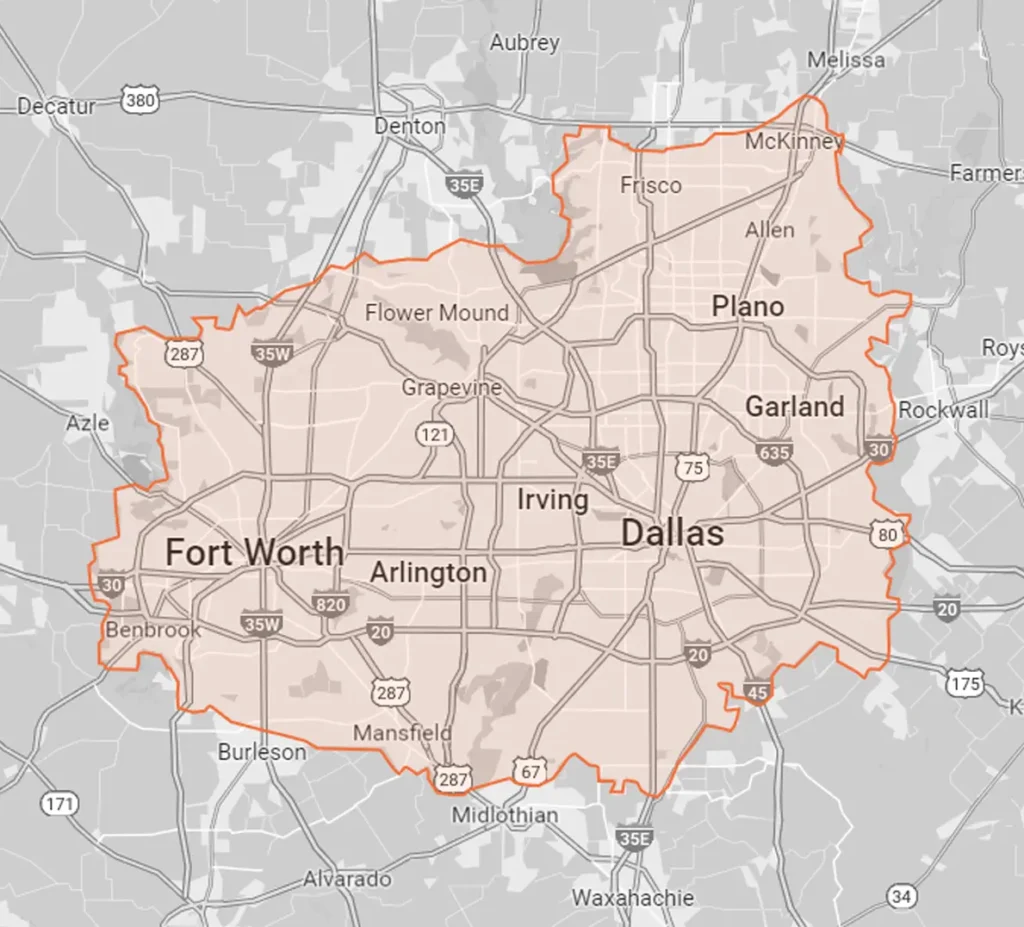 Atlas AC Repair service area in Dallas and Fortworth